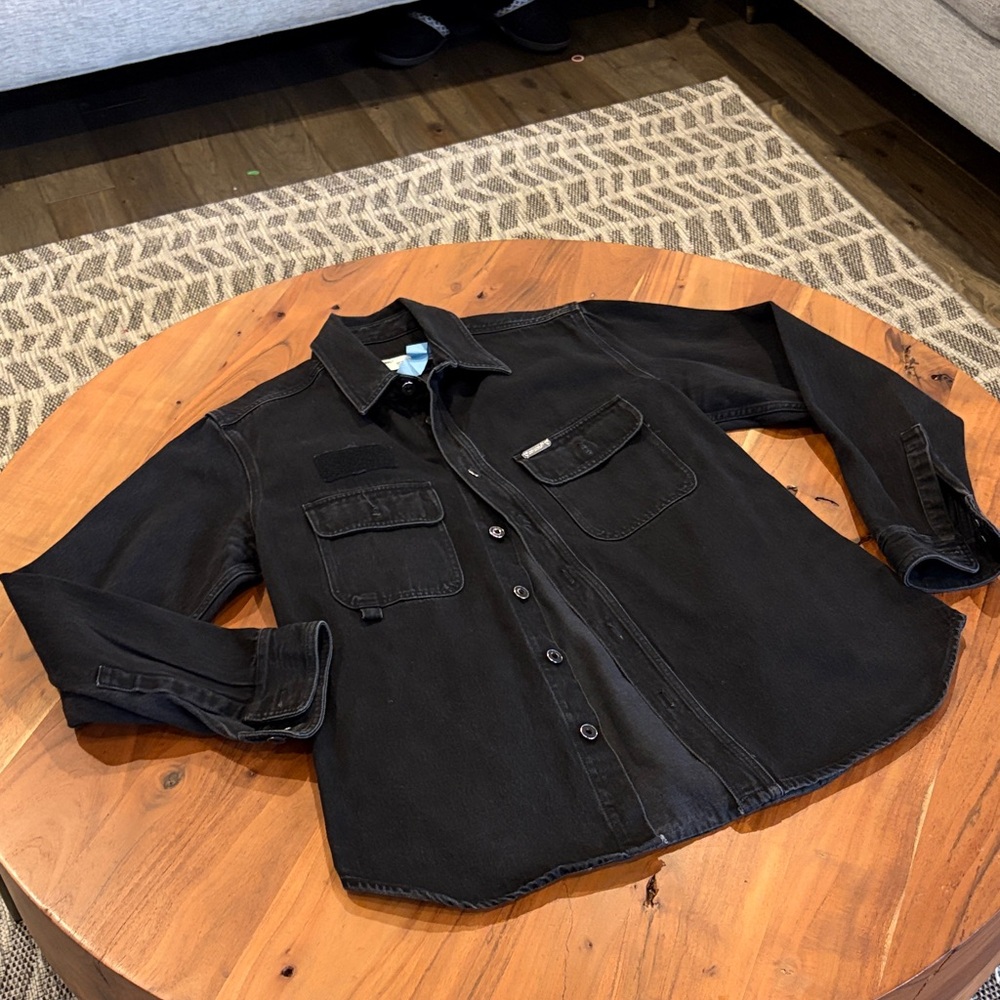 ✈️ Rare Used dry cleaned jean shirt jacket OFF-WHITE main label